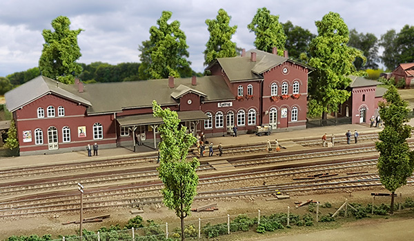 Modell des Eystruper Bahnhofs